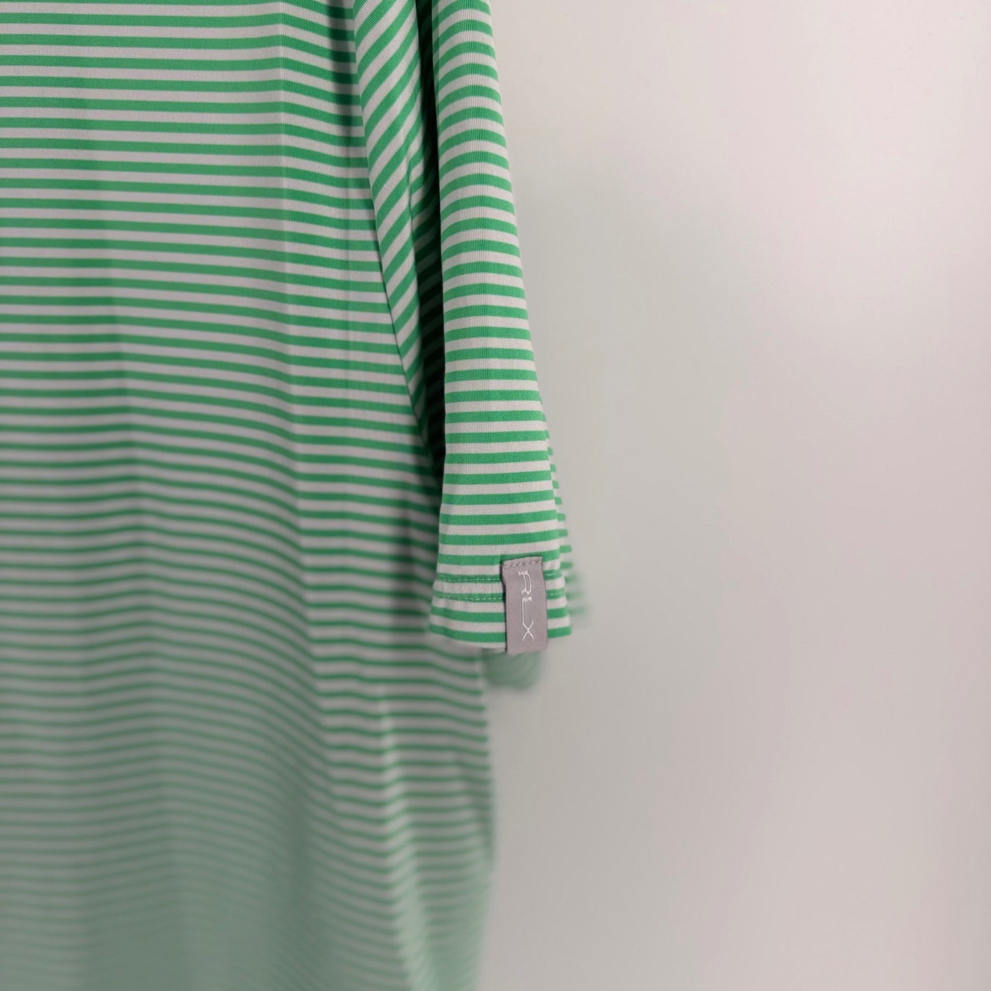 RLX Ralph Lauren Performance Polo Shirt Striped Golf Athletic XL Green White