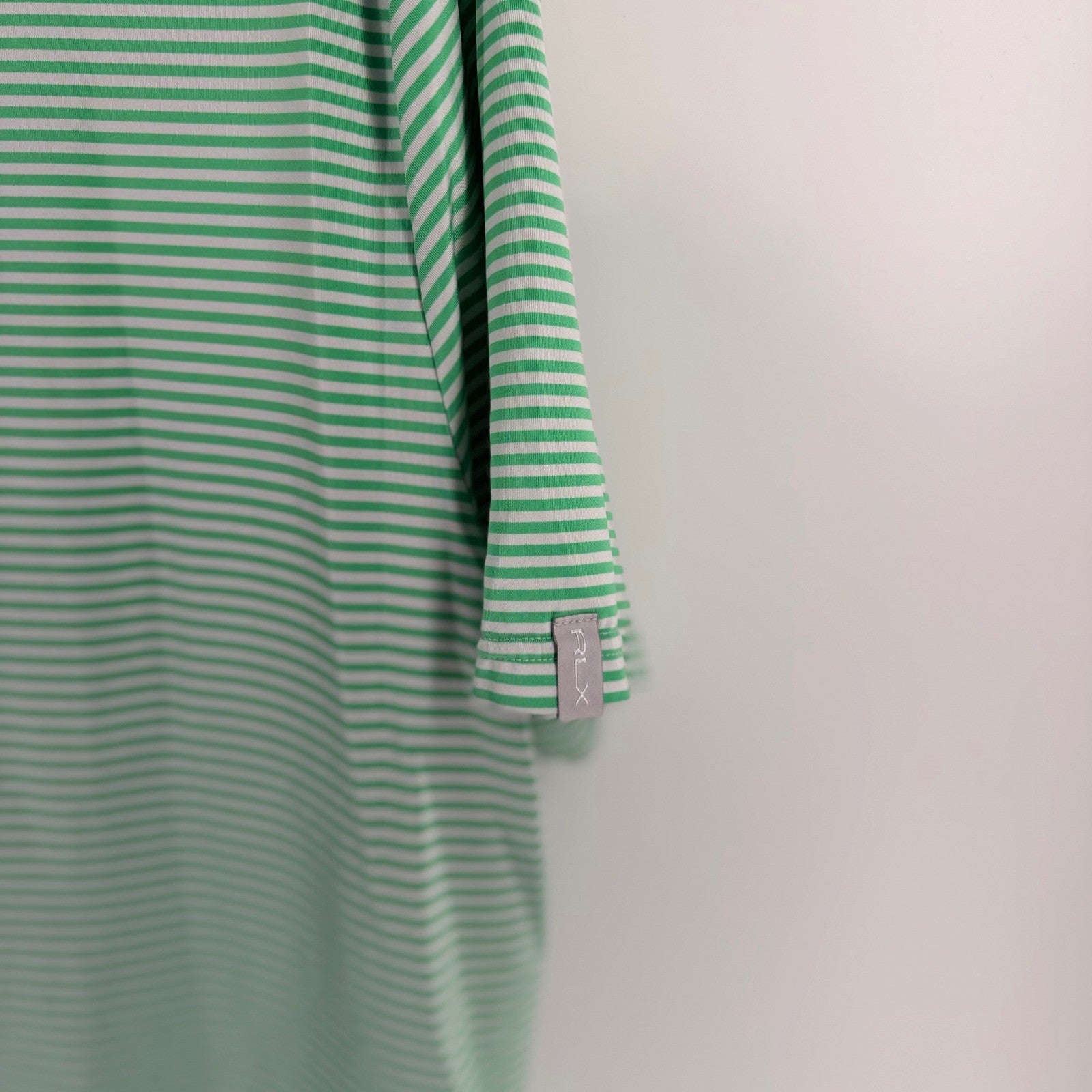 RLX Ralph Lauren Performance Polo Shirt Striped Golf Athletic XL Green White