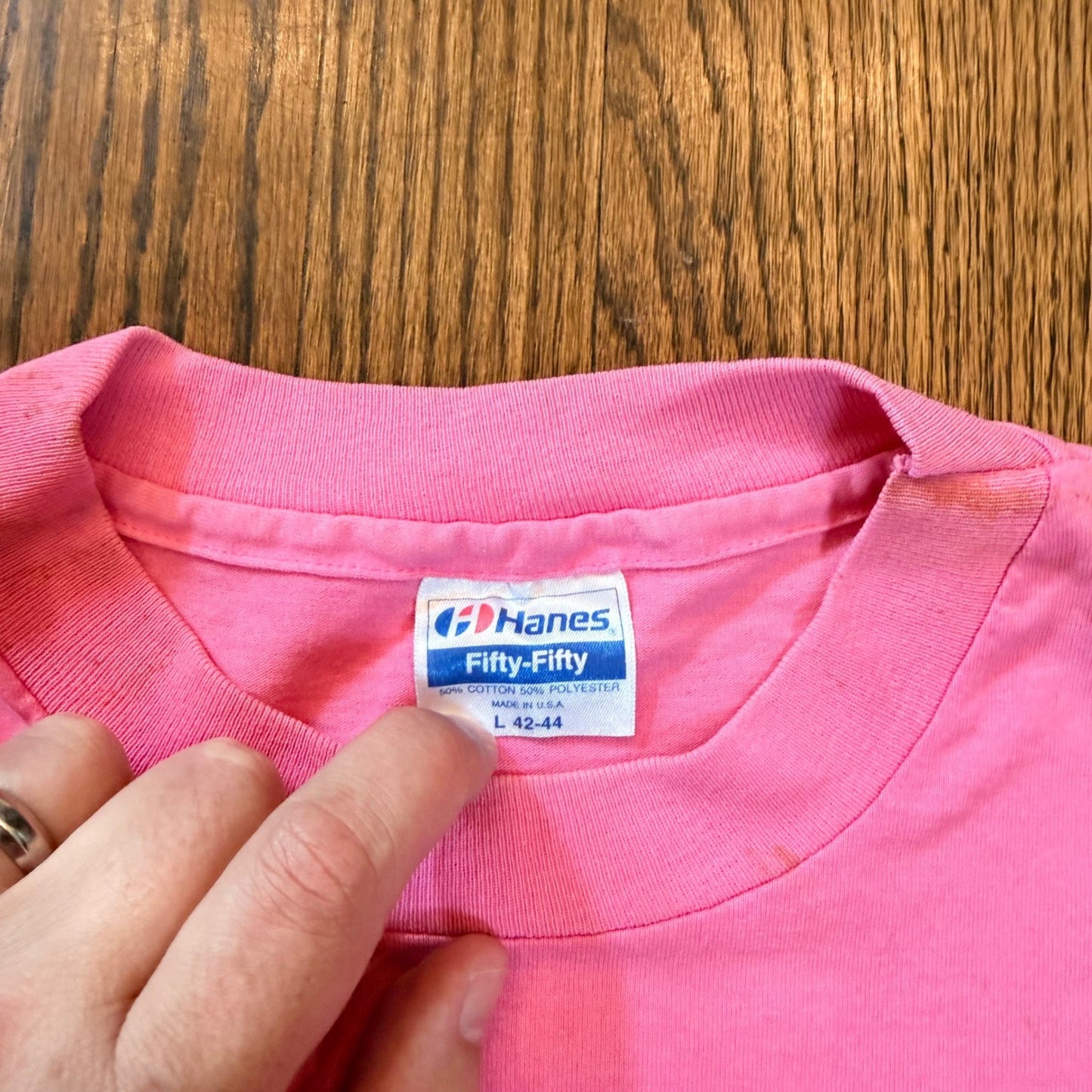 Vintage 92 Bloomsday St Lukes Med Staff Raceday Single Stitch T Sz L Pink 90s