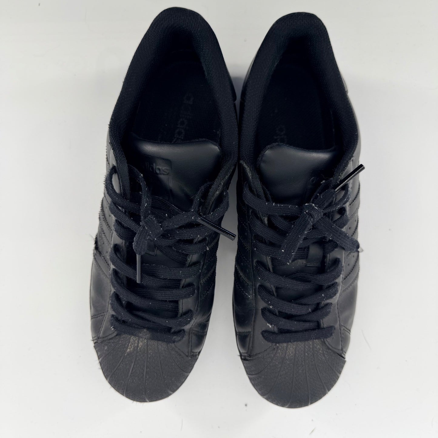 Adidas Superstar Triple Black Leather Shell Toe Sneakers Mens 9.5 Core Black