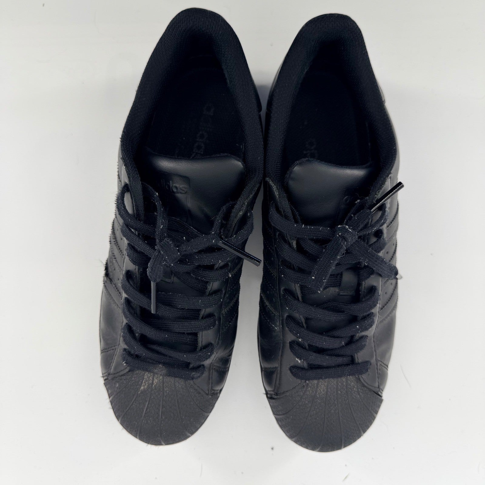 Adidas Superstar Triple Black Leather Shell Toe Sneakers Mens 9.5 Core Black