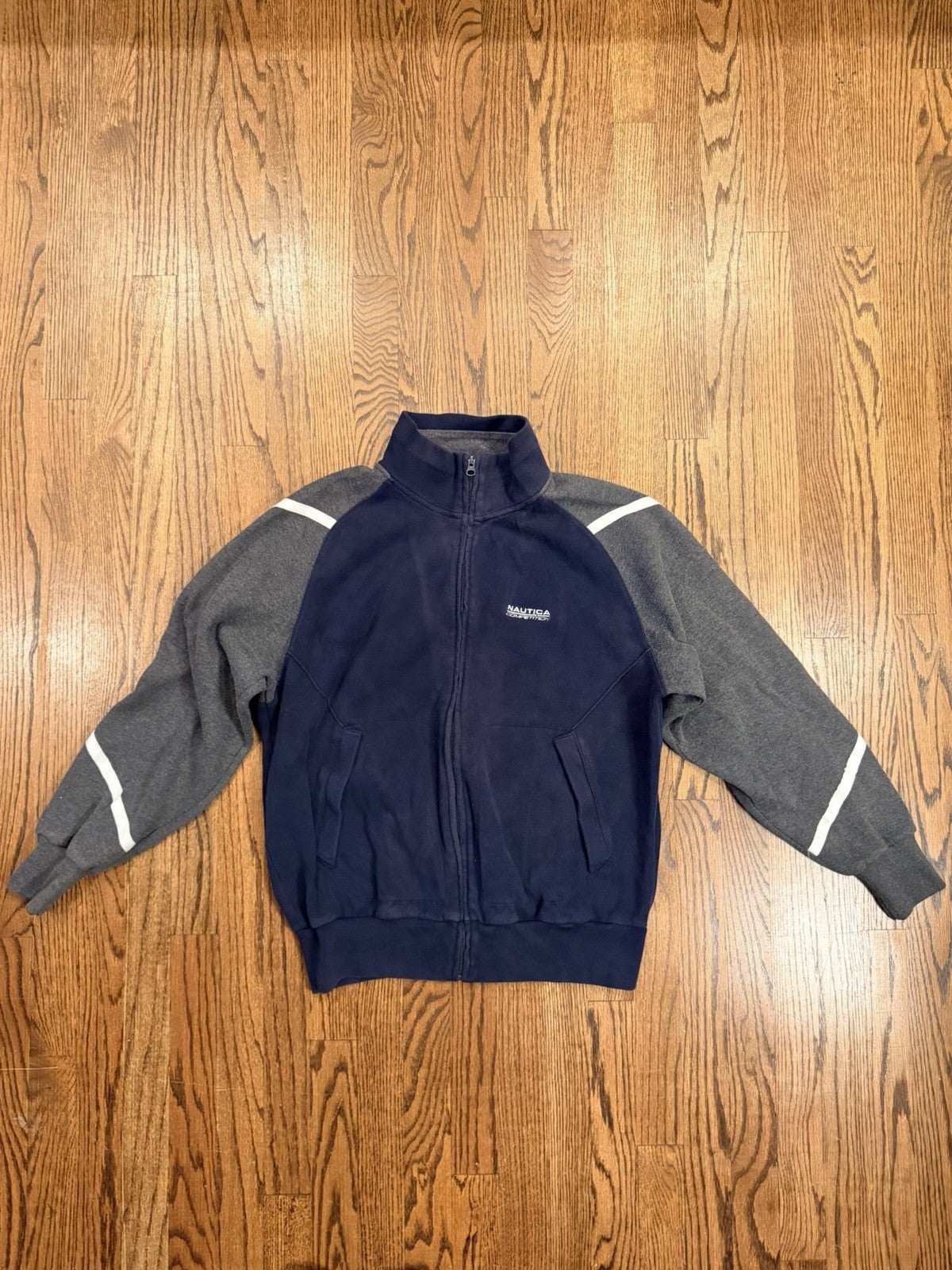 Nautica Competition Full Zip Jacket Navy Gray Size M