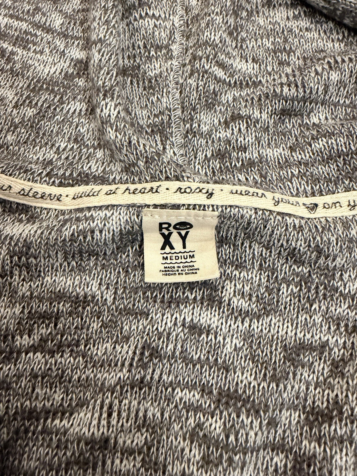 ROXY Sweater, Women's Size Medium, Black White, Knit, Pullover, V-neck