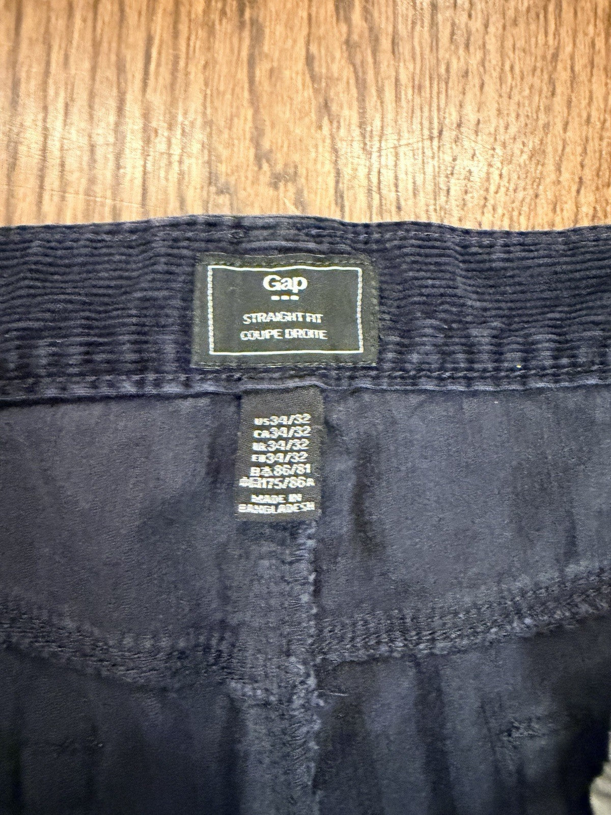 Gap Corduroy Pants Mens Size 34x32 Navy Straight Leg 2000s
