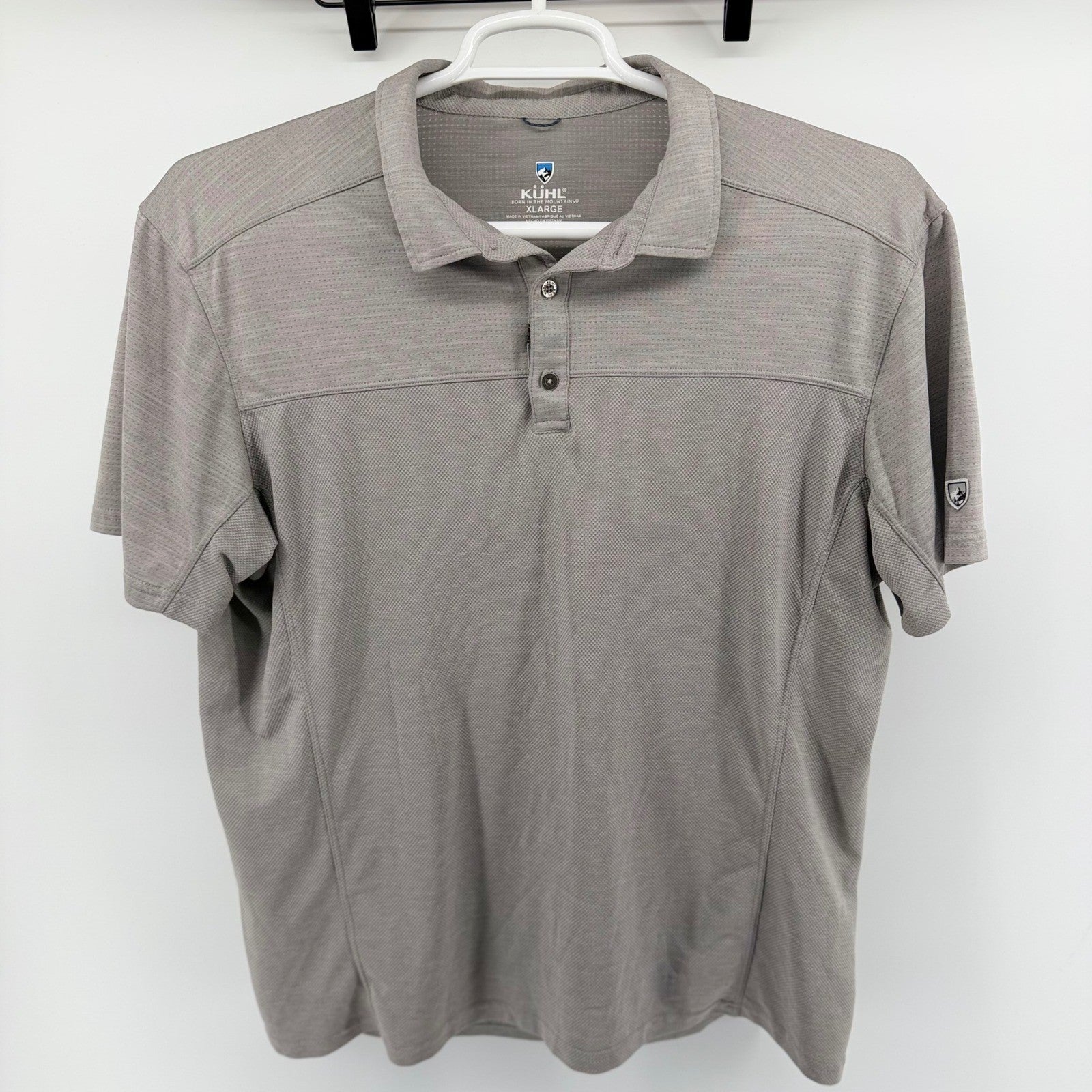 Kuhl Response Polo Shirt Mens XL Gray Short Sleeve Performance Hiking Outdoor