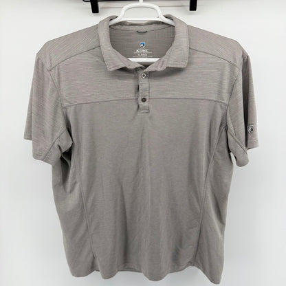 Kuhl Response Polo Shirt Mens XL Gray Short Sleeve Performance Hiking Outdoor
