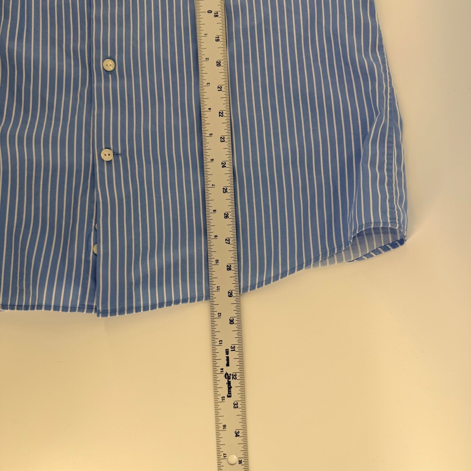 Versace Collection Striped Button Down Slim Fit Luxury Men 43/17 Blue White