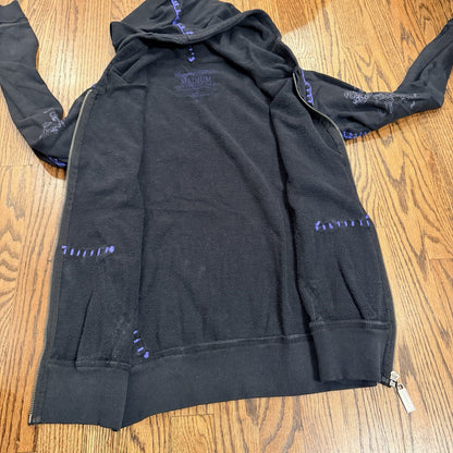 Cowgirl Tuff Victory Full Zip Up Hoodie Jacket Black Size Medium Western 2000s