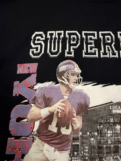 Super Bowl XLVI Long Sleeve T Shirt Jerzees Black Men’s XL Giants Patriots