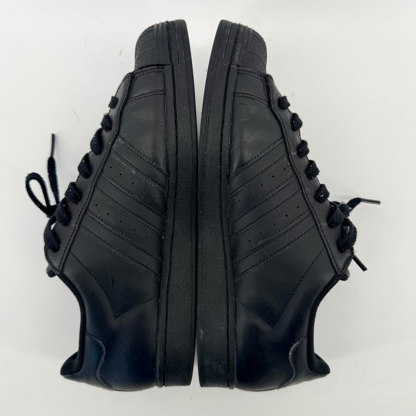 Adidas Superstar Triple Black Leather Shell Toe Sneakers Mens 9.5 Core Black