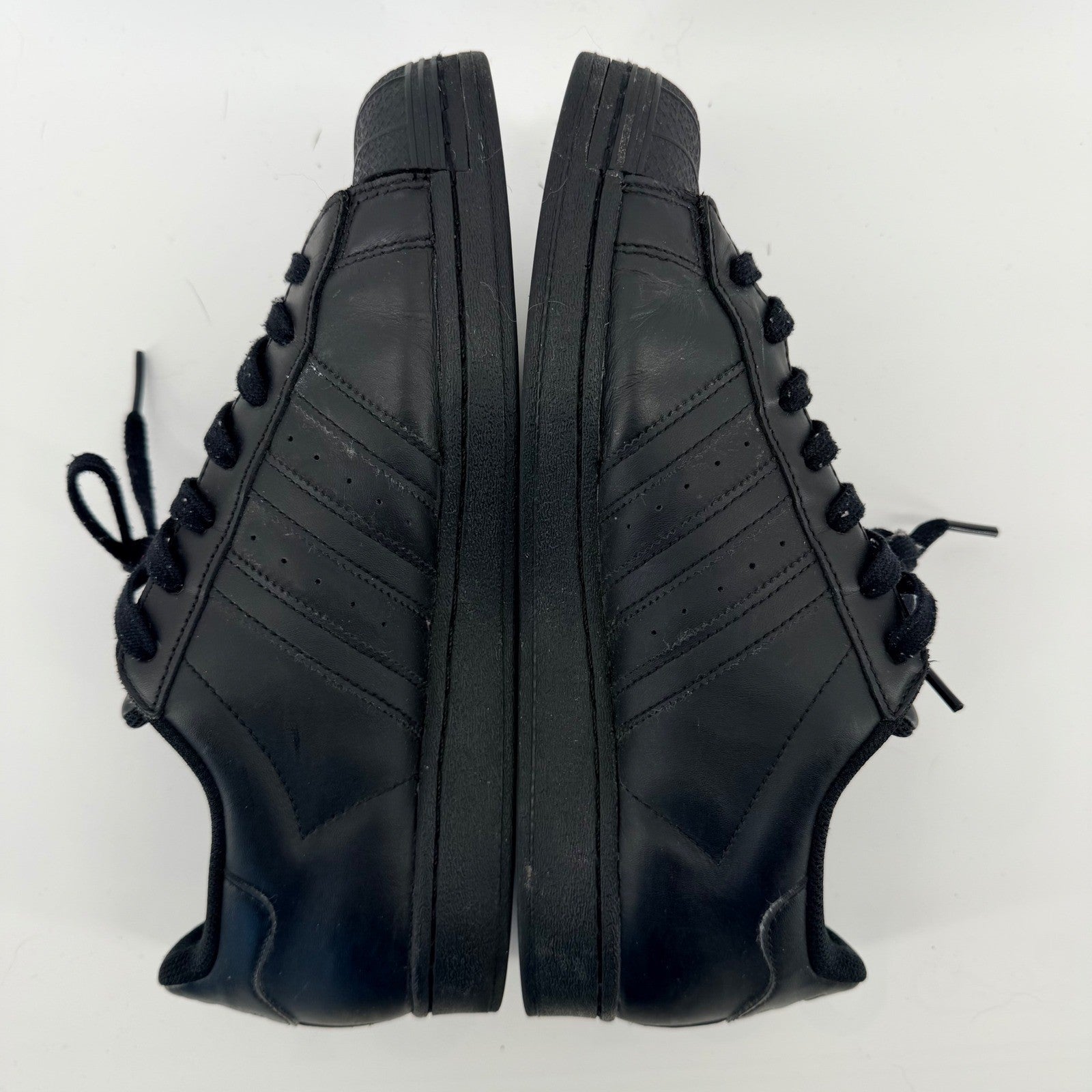 Adidas Superstar Triple Black Leather Shell Toe Sneakers Mens 9.5 Core Black
