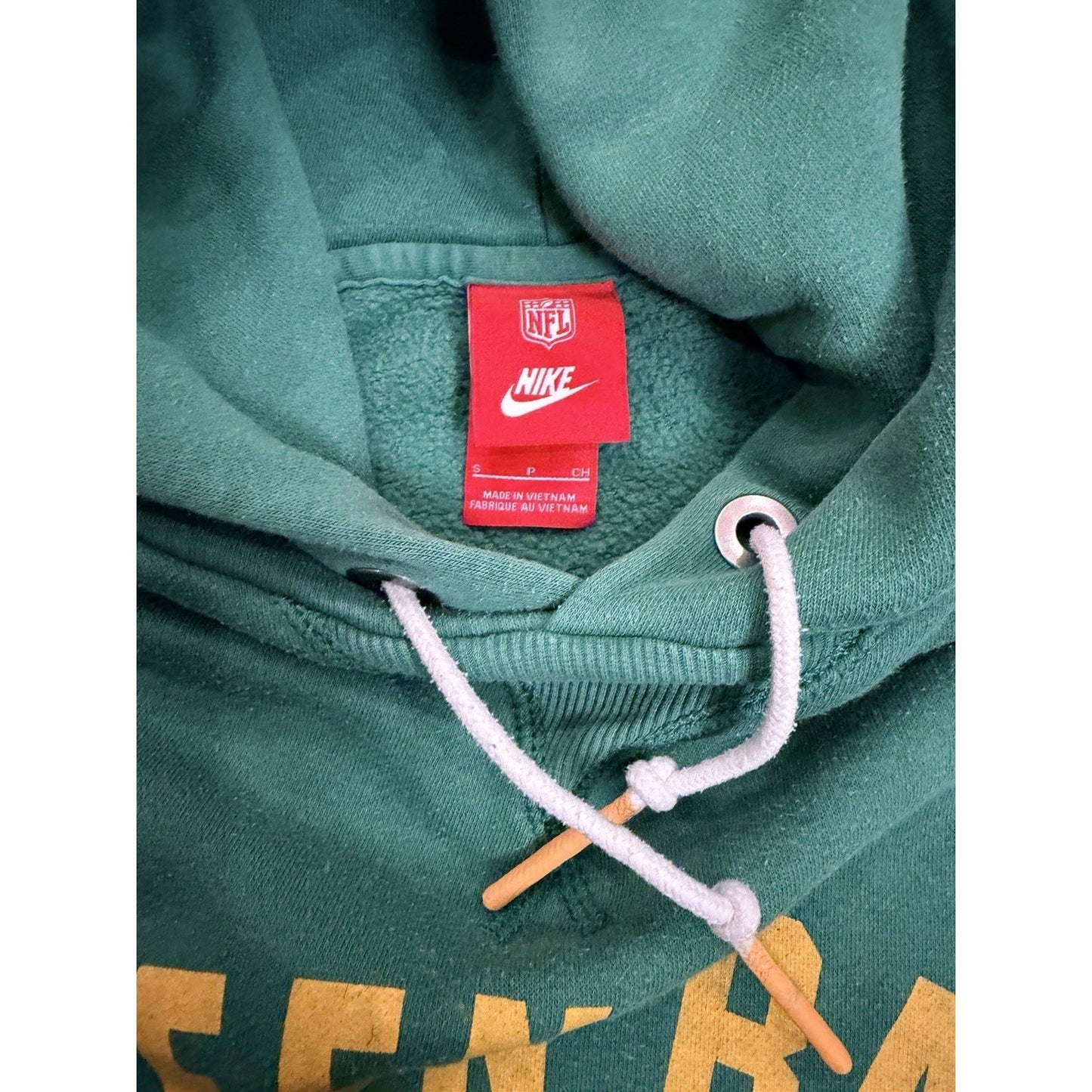 Nike NFL Green Bay Packers Hoodie Side Zip Sweatshirt Small Green