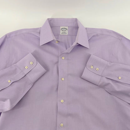 Brooks Brothers Non-Iron Dress Shirt Supima Cotton 16-33 Lavender Purple Mens