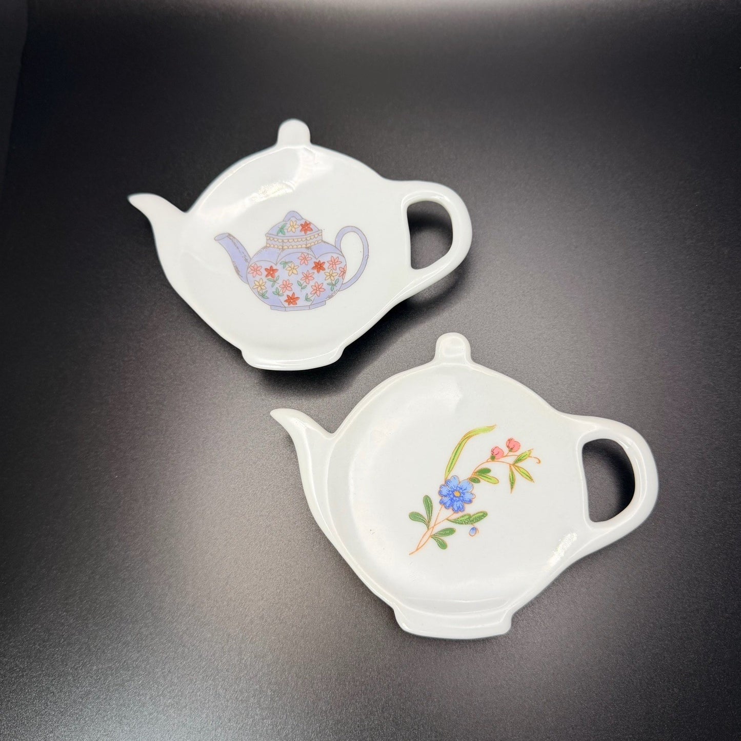 BIA Cordon Bleu Teapot Tea Bag Holders Set of 2 Floral White Porcelain One Size