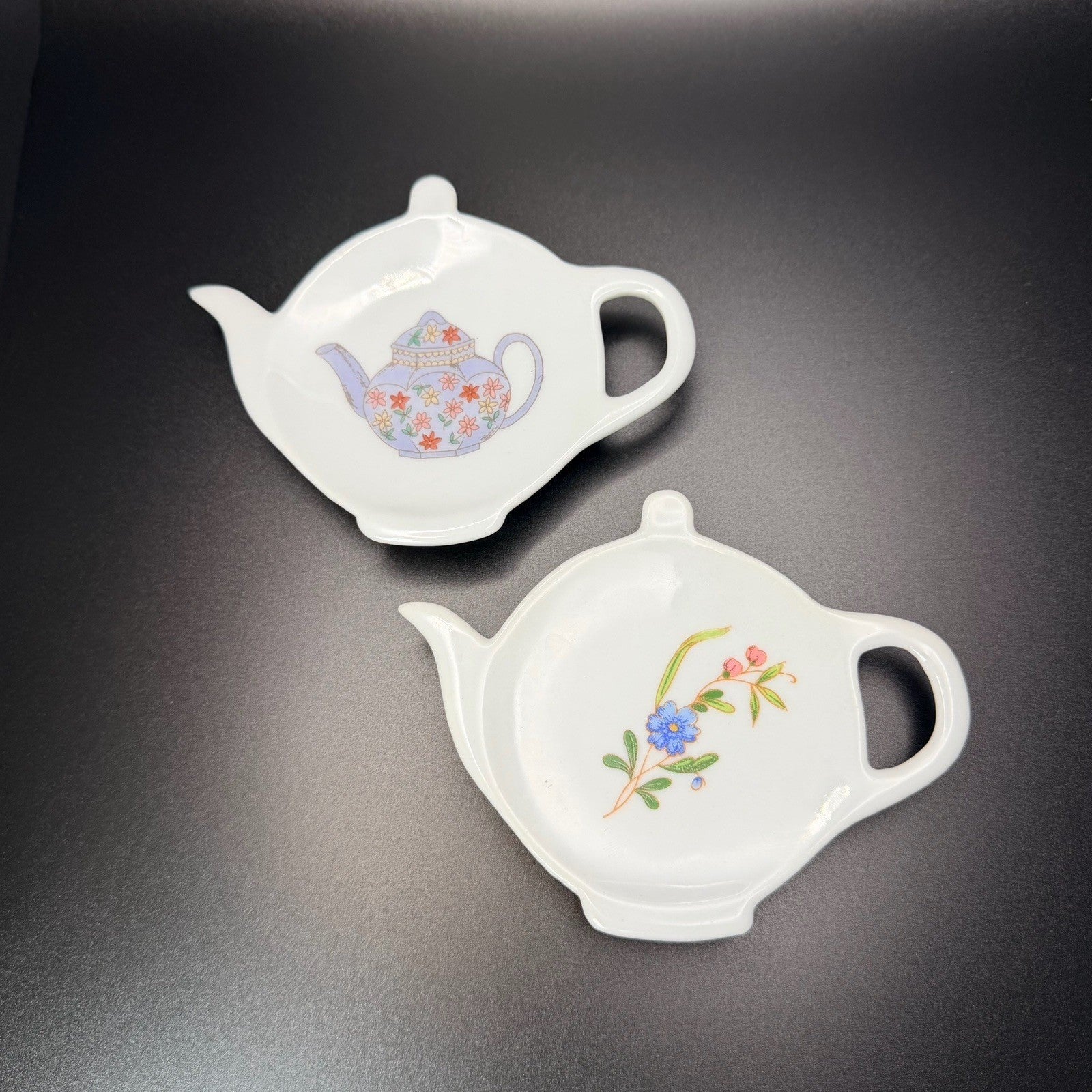BIA Cordon Bleu Teapot Tea Bag Holders Set of 2 Floral White Porcelain One Size