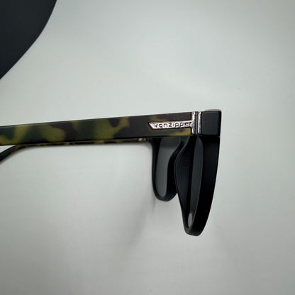 VonZipper Hitsville Sunglasses Camo Tortoise Double Bridge Matte Black Grey Lens