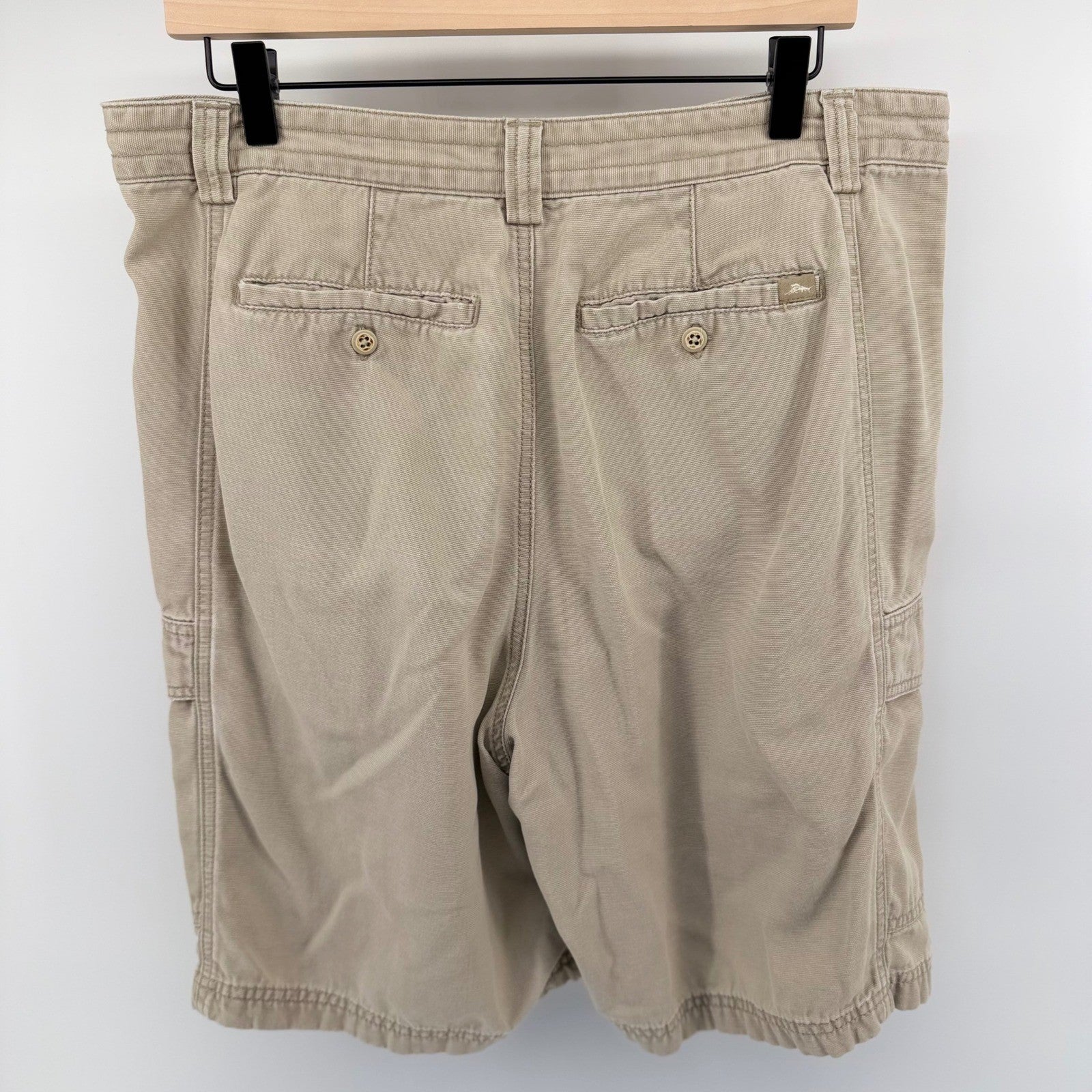 Tommy Bahama Relax Cargo Shorts Khaki Tan Tencel Cotton Utility 36 Mens