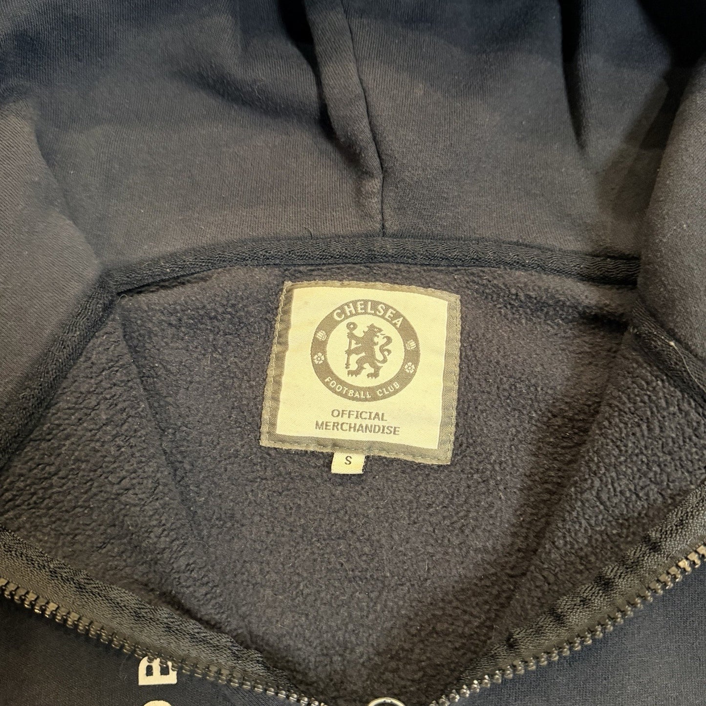 Men's Chelsea Football Club Official Merchandise Full Zip Hoodie Size S