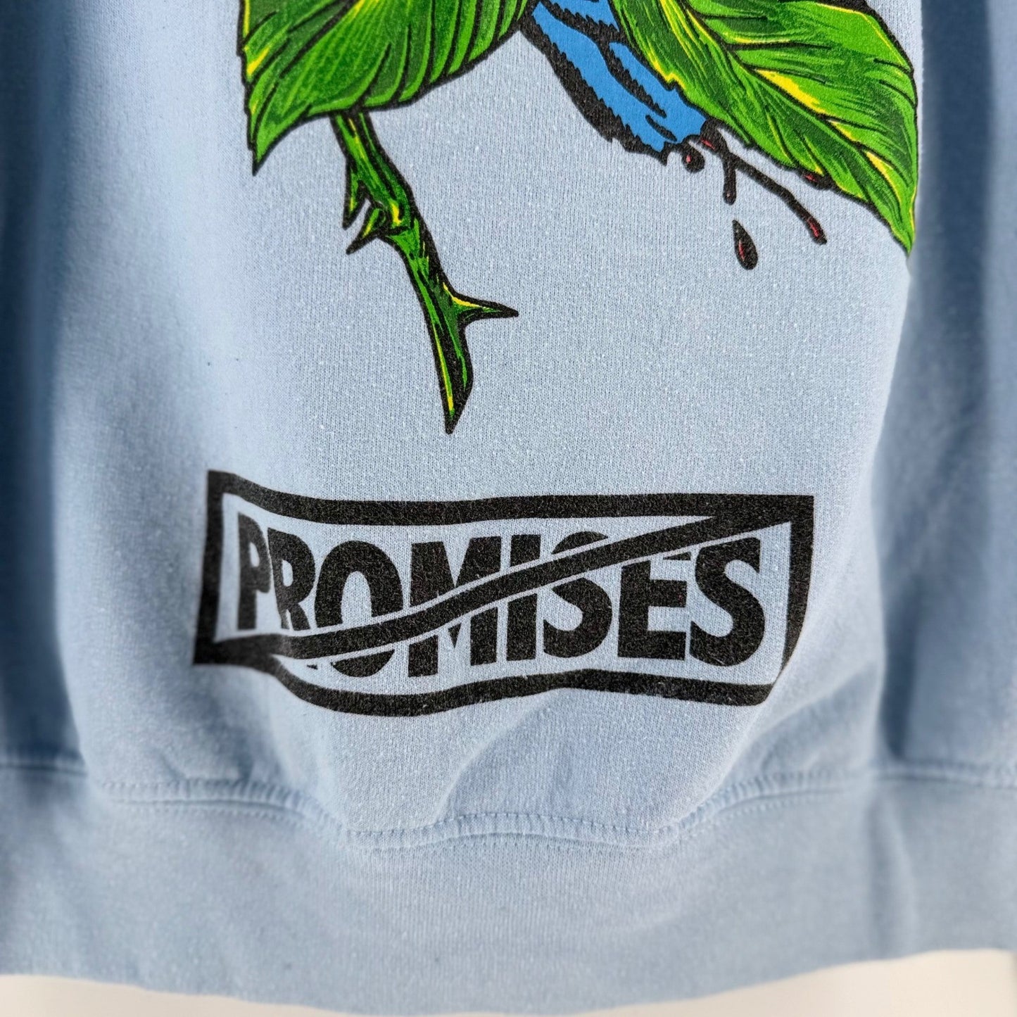 Broken Promises x Santa Cruz Screaming Rose Hoodie Light Blue Graphic S