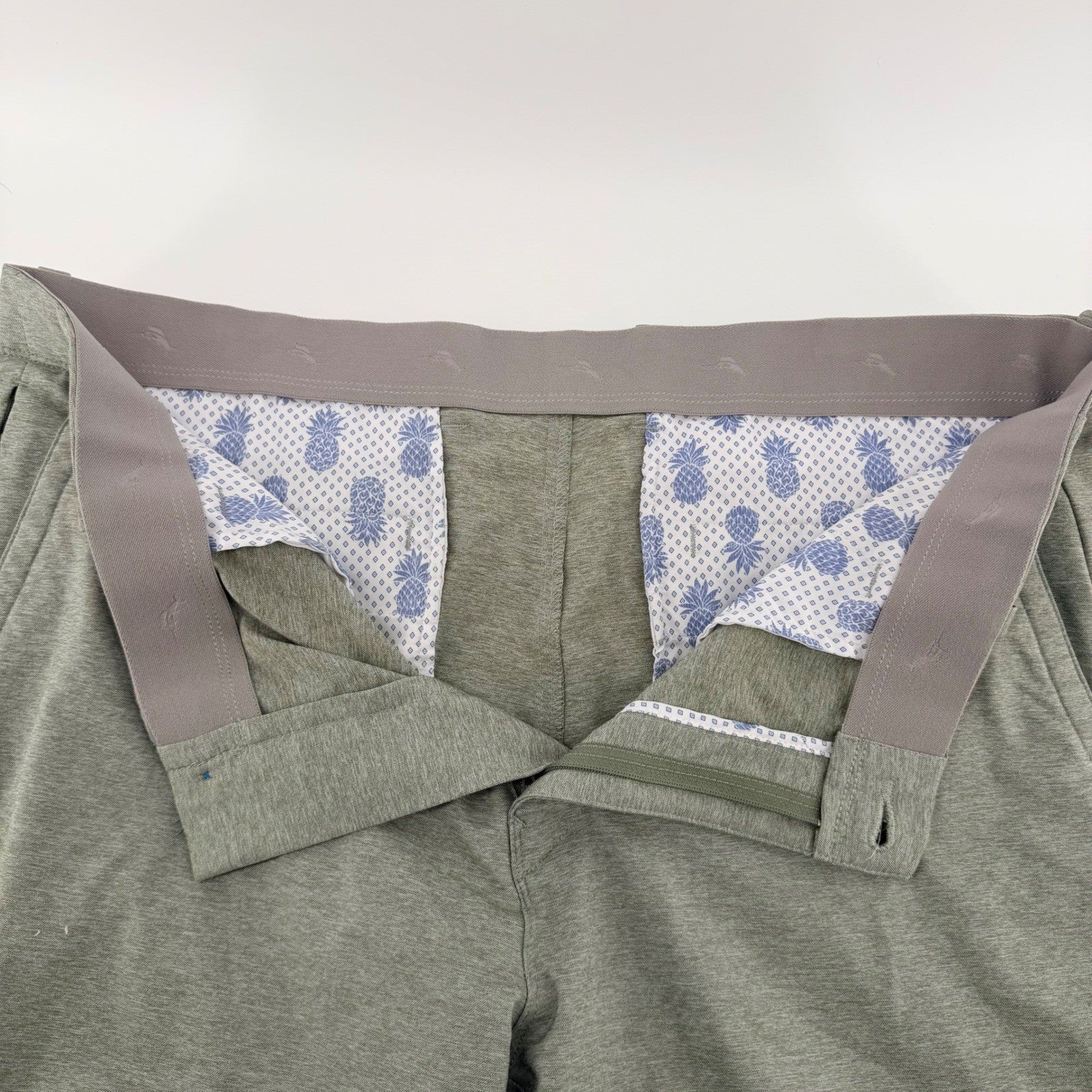 Tommy Bahama Boracay Performance Pants Green Heather Stretch Travel 38x29