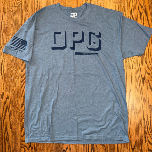 Diesel Power Gear DPG Logo Graphic T-Shirt American Flag XL Blue
