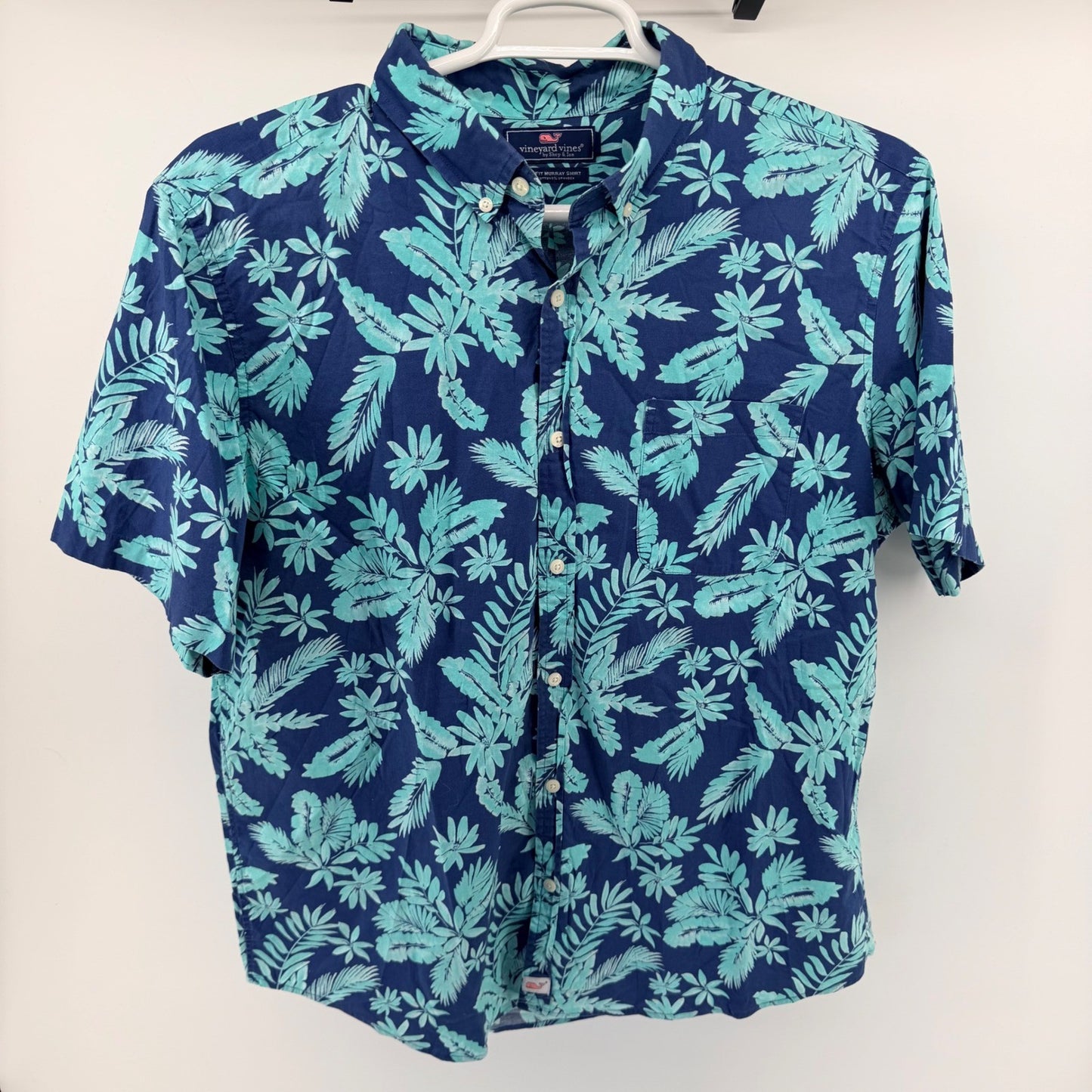 Vineyard Vines Slim Fit Murray Shirt Tropical Floral SS Button Down XL Blue Teal