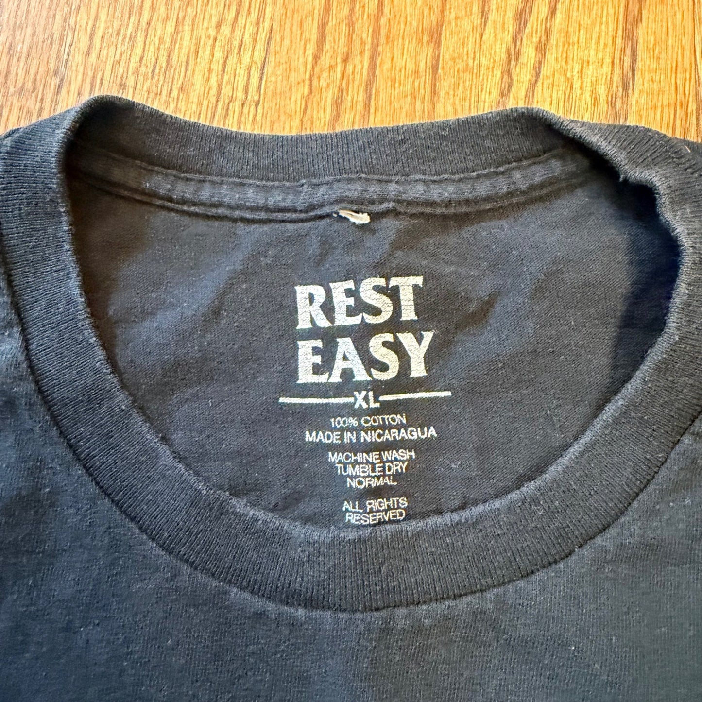 Rest Easy Sleep Tight Grim Reaper Graphic T-Shirt XL Black Cotton
