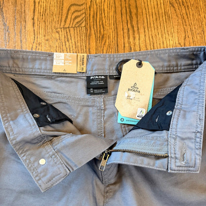 Prana Bridger Jean Slim Fit Straight Leg Stretch Denim 30x34 Gravel Grey NWT