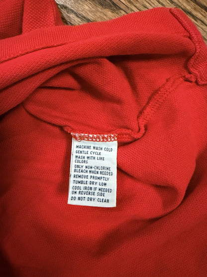 Ralph Lauren Polo Red Shirt Large Red Black Logo Big Pony Back Graphic