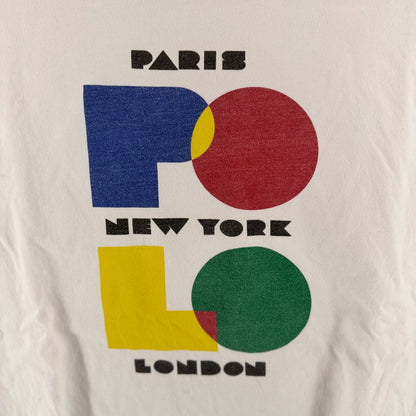 Polo Ralph Lauren Paris New York London Graphic T-Shirt Classic Fit Large White
