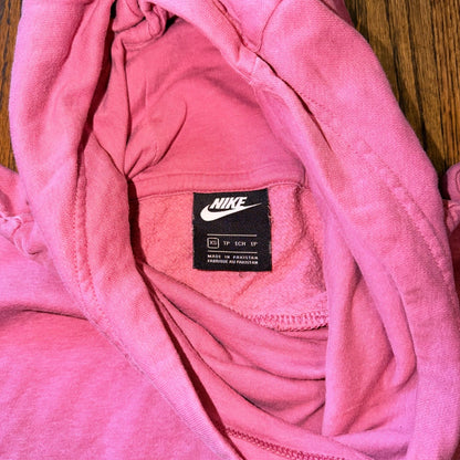 Nike Sportswear Funnel Neck Hoodie Fleece Pullover XS Pink