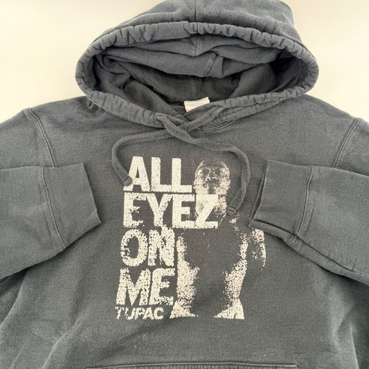 Port & Company Tupac All Eyez On Me Graphic Hoodie Rap Hip Hop Black M