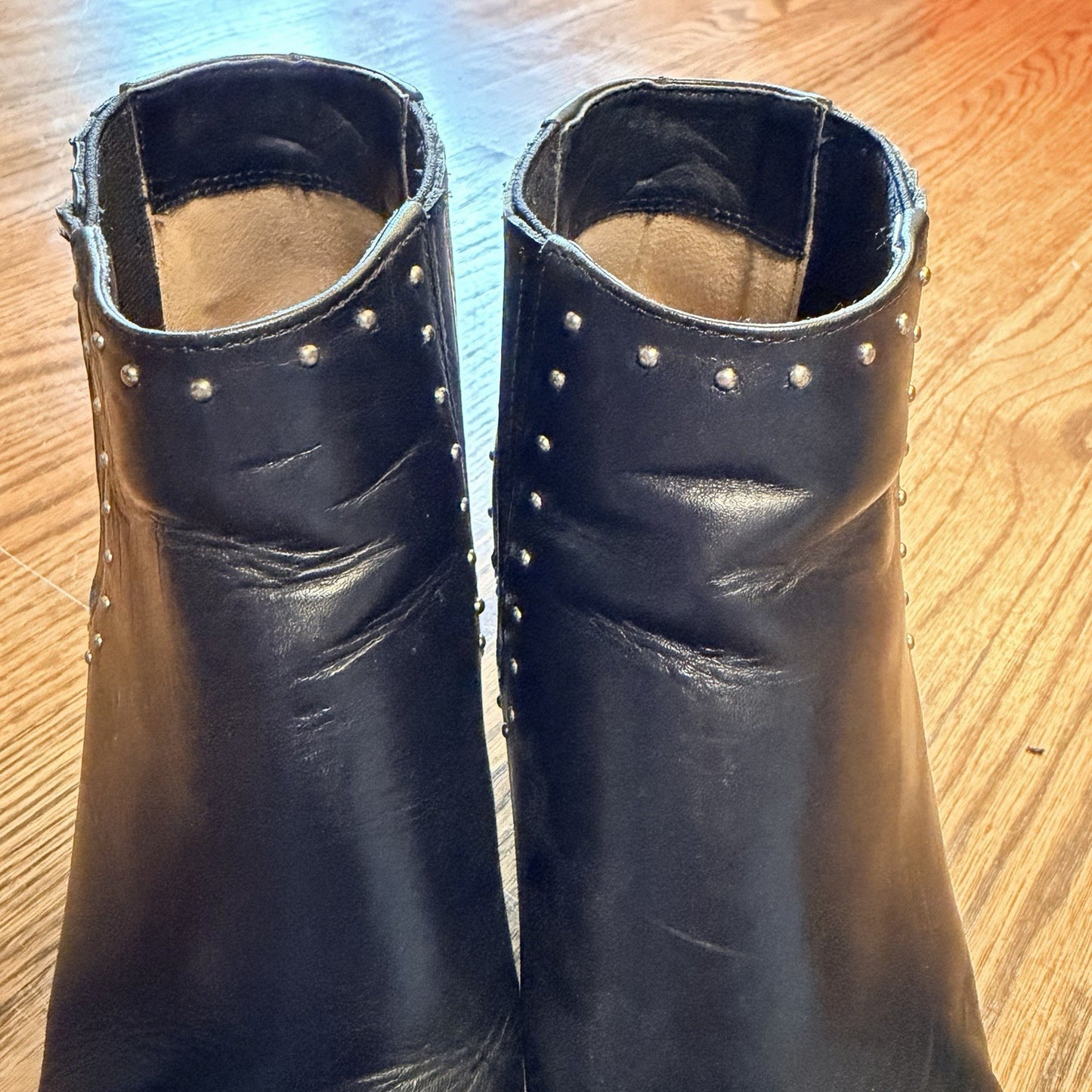 Michael Kors Gemma Leather Ankle Boot Charcoal Size 6