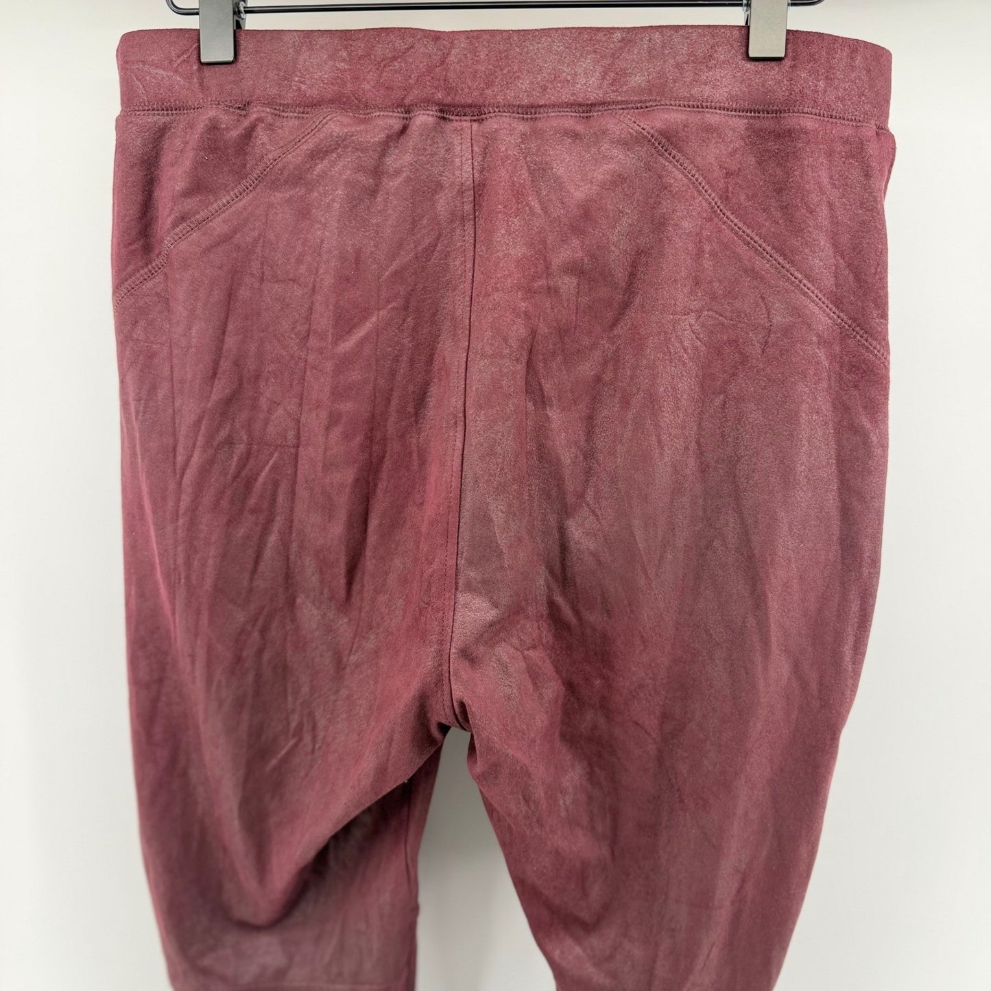 Free People Vegan Suede Moto Leggings Burgundy Wine High Rise Size M