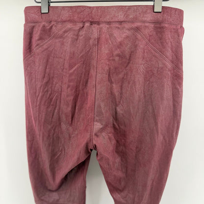 Free People Vegan Suede Moto Leggings Burgundy Wine High Rise Size M