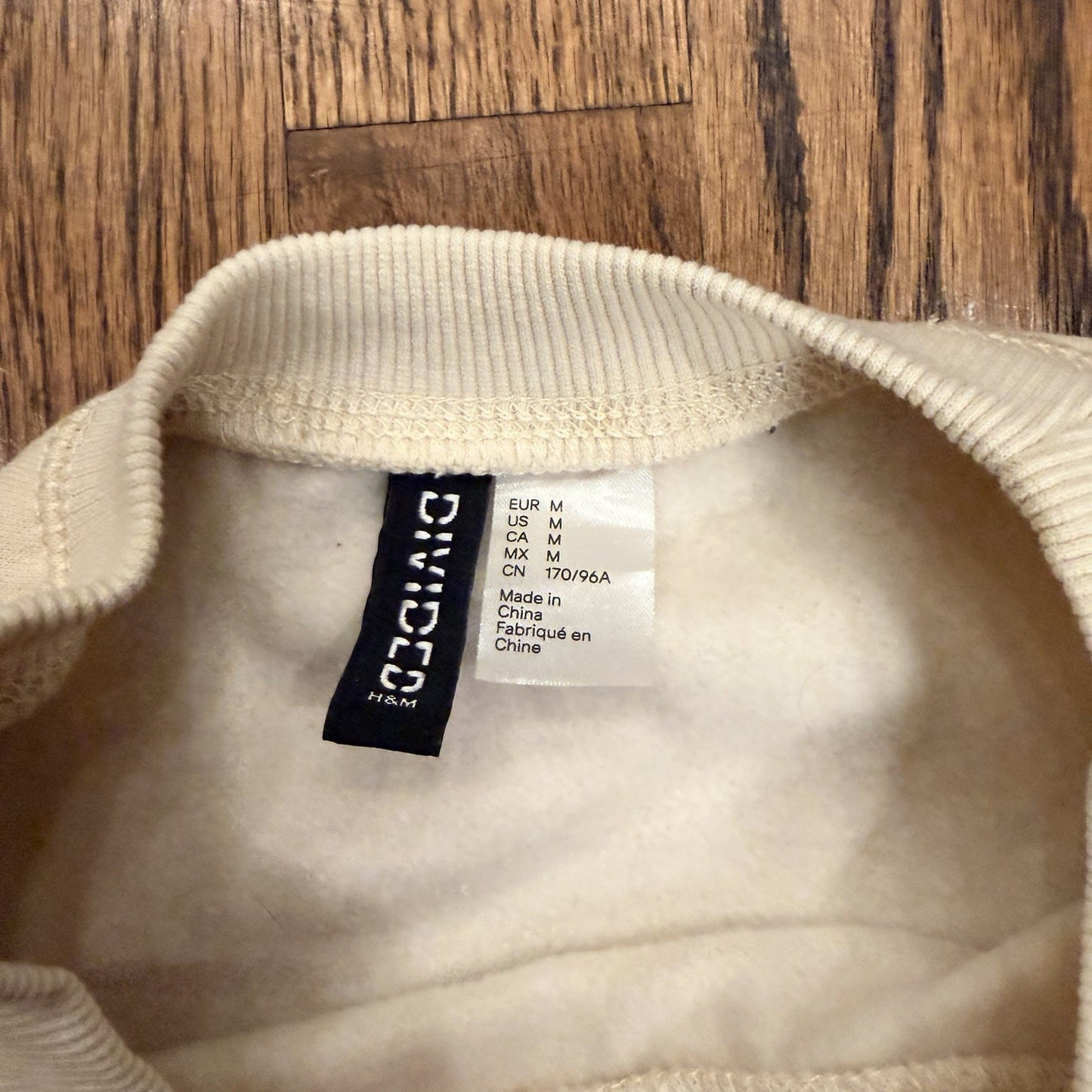Divided H&M Oversized Printed Sweatshirt Light Beige Size M