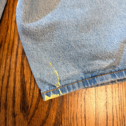 Levi's 469 Loose Fit Denim Shorts Paint Splatter Light Wash 32 Blue Jorts Y2K