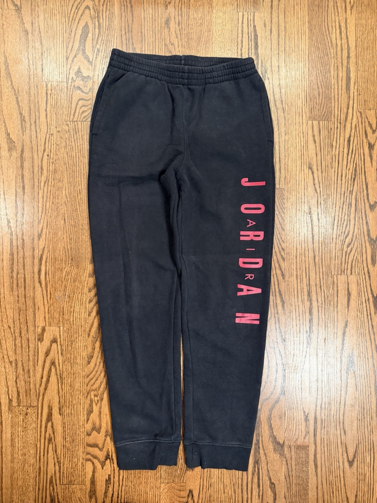 Nike Air Jordan Joggers Youth Size XL Black Sweatpants Red Logo