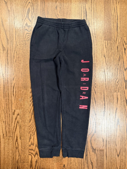 Nike Air Jordan Joggers Youth Size XL Black Sweatpants Red Logo