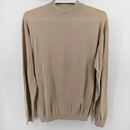 Pronto Uomo Silk Cotton Mock Neck Sweater Tall Knit Tan Beige 2XLT