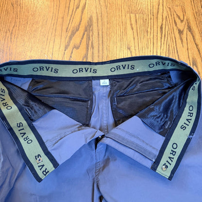 Orvis Tech Cargo Shorts Outdoor Hiking Utility Size 38 Grey Midweight