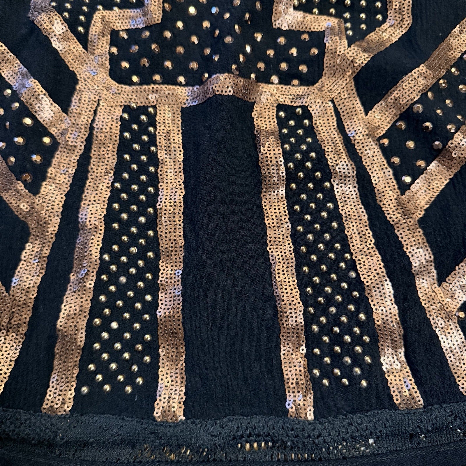 Miss Me Y2K style Embellished Top Black Lace back Size S Racer Tank