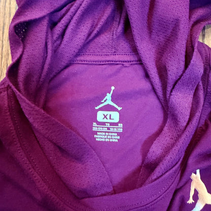 Jordan Jumpman Youth XL Purple Hooded Long Sleeve Performance Tee Shirt
