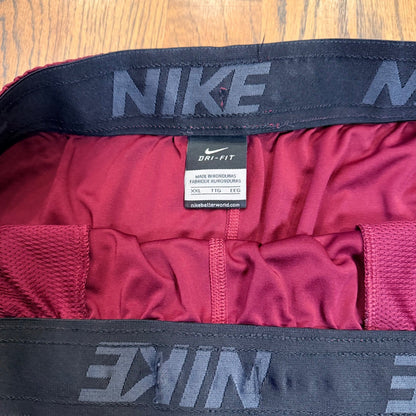 Nike Dri-FIT Athletic Basketball Shorts 728233-669 XXL Maroon Burgundy Men's