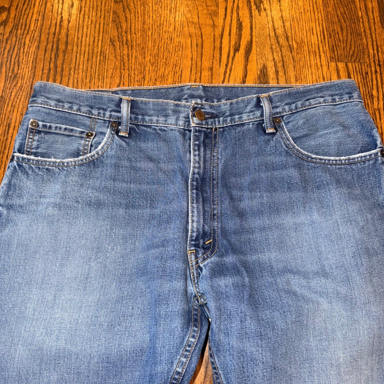 Levi's 505 Brooks Brothers Regular Fit Straight Leg Jeans 35x30 Blue Vintage