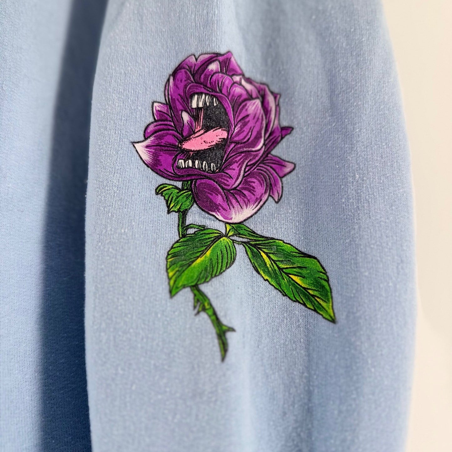 Broken Promises x Santa Cruz Screaming Rose Hoodie Light Blue Graphic S