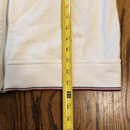 Tommy Hilfiger Women's Large White Full Zip Fleece Hoodie Y2K preppy yacht