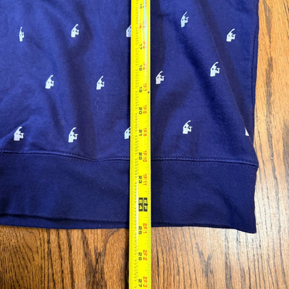 Rocawear Brooklyn's Own All Over Print Sweatshirt Large Navy Blue Crewneck NYC