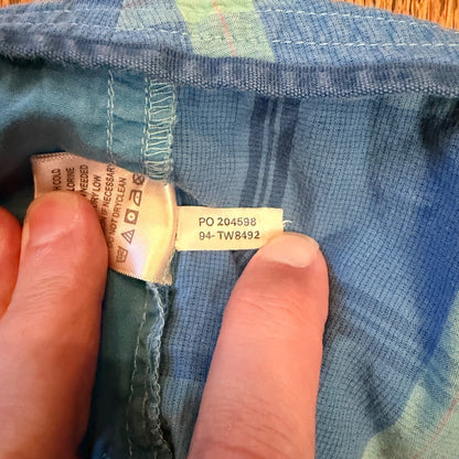 Tommy Bahama Relax Plaid Shorts Drawstring Waist Size 0 Blue Green