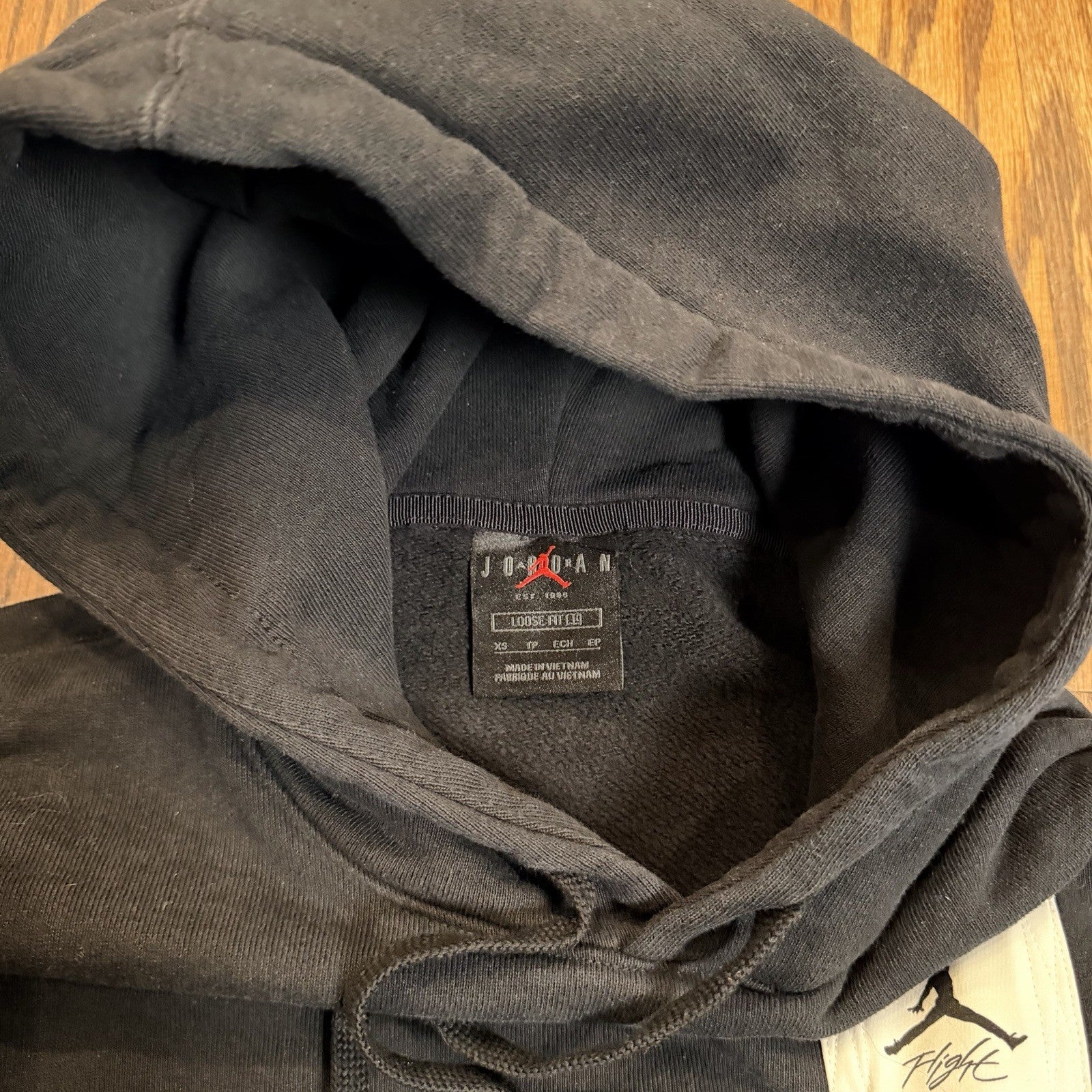 Nike Womens Jordan Essentials Cropped Fleece Hoodie Black Sweatshirt Size XS